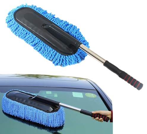 Zahoken Brosse Nettoyage Voiture, Duster De Voiture, Brosse À Poussière De Voitures Réutilisable, Plumeau De Voitures en Microfibre Douce, Brosses De Détail Automatique, Brosses De Nettoyage