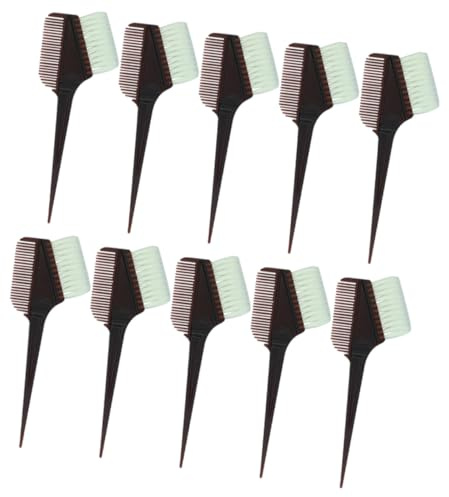 Hair Dye Comb and Brush Set Colouring Plastic 10pcs for Black | DIY Use, Salon Hairdressing, Easy to Hold Design, Convenient Tool Pack with Precise Application
