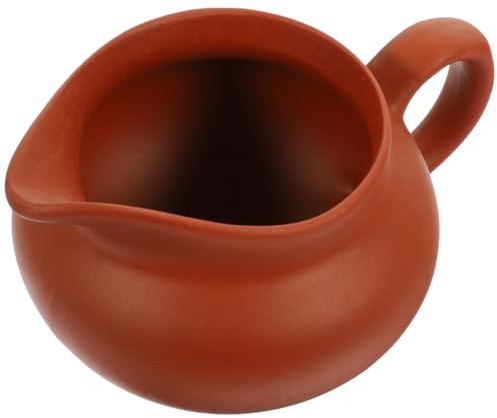 MOLUCKFU Vintage Ceramic Milk Dispenser Jug with Handle and Pointed Spout Coffee Jug for Milk Tea Juice Soy Sauce Ketchup Salad BBQ Buffet Home and Restaurant