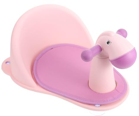 MUELODSIC Asiento de Baño para Bebés Meses con Respaldo Soporte Antideslizante Diseño de Caballo para Bañera