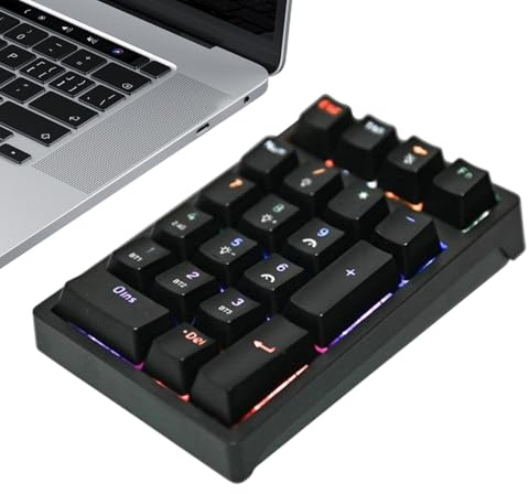 USB Numerisk Knappsats USB Mekaniskt Kompakt Tangentbord | 21 Trådlös Numerisk Knappsats för Bärbar Dator Skrivbordsdator Notebook Dator Bärbar Dator Spel
