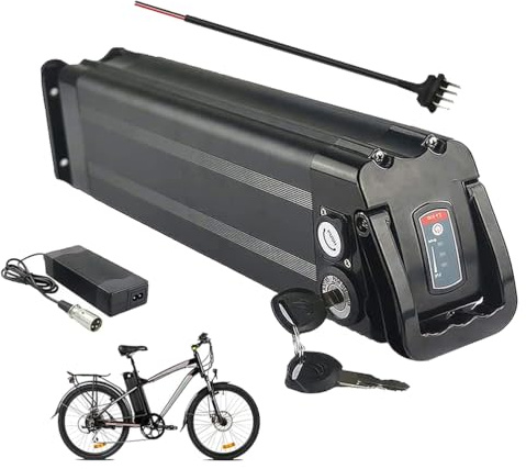 JHKJ Batería de Tubo Inferior para Bicicleta eléctrica de 24 V, 8 Ah, 10 Ah, 13 Ah, 15 Ah y 20 Ah, baterías de Iones de Litio reemplazables de 24 voltios con Cargador,4pin,24V 20Ah