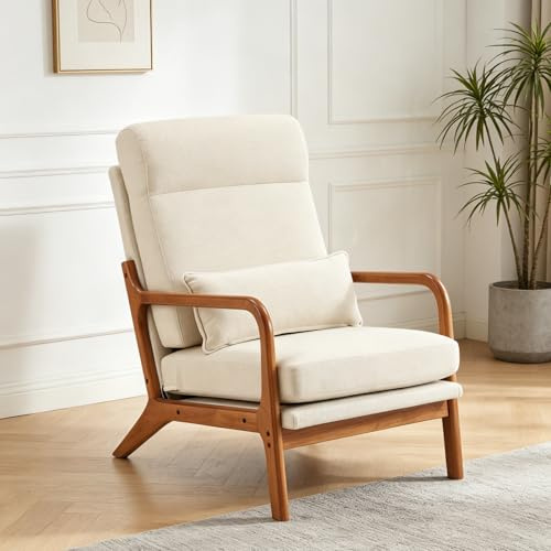 LEADZM Sessel Loungesessel Armlehnstuhl Cremeweiß