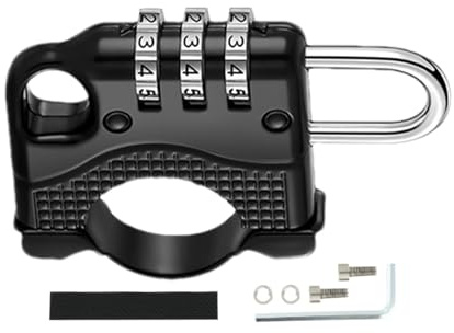 Verrou de casque pour vélo, gadget antivol en d'aluminium – Verrou de tabouret rétractable, pour adultes, hommes, femmes, stationnement extérieur, moto, vélo électrique, garage de nuit