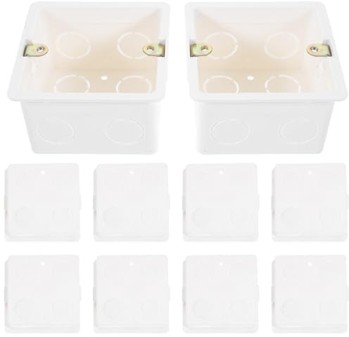 MAGICLULU Scatola 86 Tipo da Incasso di Derivazione in Pvc Bianco 10 Pezzi Pratica e Resistente Colore Casuale per Installazione Nascosta per Prese Elettriche a Muro
