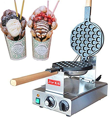Hanchen Gofrera Profesional Máquina de Gofres Comercial Antiadherente Bubble Waffle Maker Estilo de Hong Kong Acero Inoxidable CE
