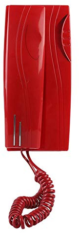 ASHATA Téléphone mural, téléphone filaire, téléphone filaire, fonction muet, téléphone compact, téléphone fixe filaire, téléphone analogique avec fonction pause pour la maison, le bureau, rouge