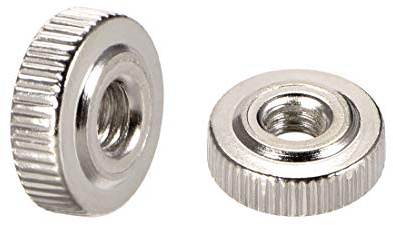 sourcing map Rändelmuttern Konector Lock Einstellmuttern M4 Innengewinde dünn vernickelt 20 Stück
