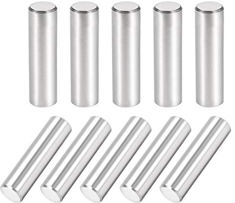 uxcell 10Pcs 8mm X 30mm Dowel Pin 304 Stainless Steel Cylindrical Shelf Support Pin Fasten Elements Silver Tone