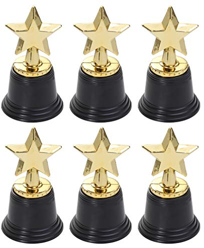 NUOBESTY 12pcs Star Gold Award Trophies Golden Star Trophy for Awards Winners Winning Prizes Competitions Kids Party Favors