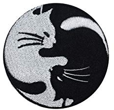 Yin Yang Cat Patch Iron On Patch Sew On Embroidery Badge Cartoon
