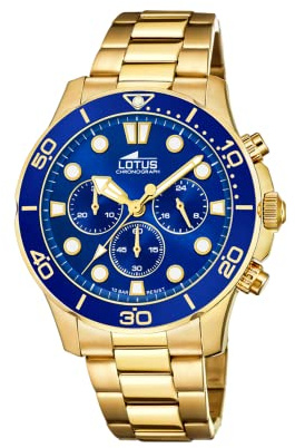 LOTUS Reloj Hombre 18758/1 Excellent Caja de Acero Inoxidable 316l Dorado Correa de Acero Inoxidable 316l Dorado