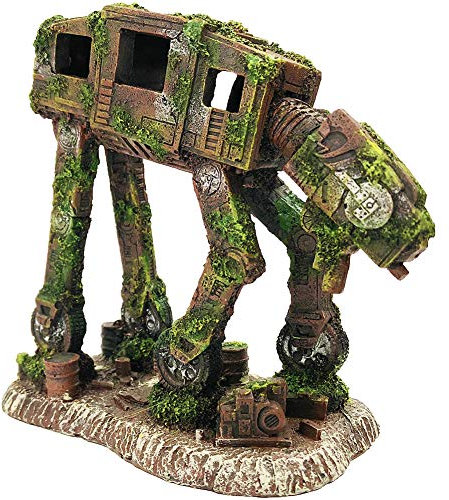 SLOCME Aquarium at-at All Terrain Armored Transport Imperial Walker Dekoration – Aquarium Roboter Höhle Ornament