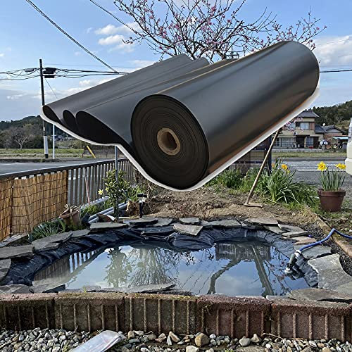 QQXY HDPE Teichfolien,wasserdichte Schutzfolie,UV und witterungsbeständig für Fischteiche, Gartenbrunnen,Teichfolie PVC schwarz Stärken 0.2mm