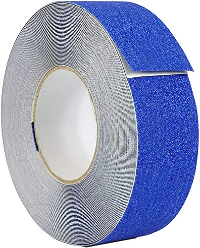 Guuzi Antisliptejp 5cm × 20m Halkfritt Bästa Grepp, Friktion, Slipande Lim för Trappor, Säkerhet, Slitbanesteg, Inomhus, Utomhus, Försiktighet - Blå