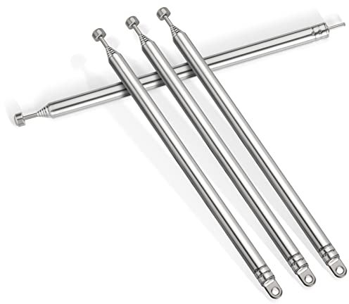 Bingfu Antenna Ricambio Telescopica 7 Sections 74 cm Antenna Radio FM DAB Portatile Stilo per Ricezione Stereo DAB FM Ricevitore Stereo Casa AV Audio Video Sintonizzatore TV DVB-T DVB-T2, 4 Pacchi
