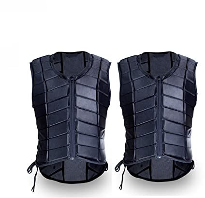 Rückenprotektor Reiten Kinder Unisex Reitweste mit Eva-Polsterung für Reitschutzausrüstung Atmungsaktiv Leicht (Schwarz L+XL)