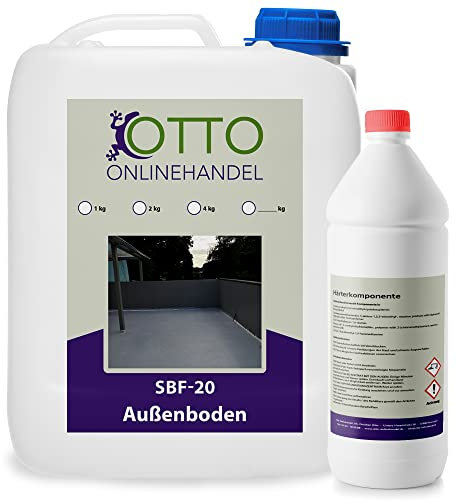 otto-online-handel SBF-20 Bodenfarbe (5 m²) Balkon Terrasse Außen 2K Epoxidharz Beschichtung in RAL 1001 (Beige)