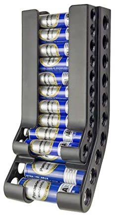 sciuU Battery Storage Organizer AA & AAA Combo Small Battery Keeper, First-in First-out Wall Mount Battery Dispenser Holder Container fit for 10 AAA & 10 AA Batteries