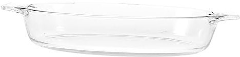 BESTonZON Oval Glass Baking Dish with Handles 0.8l Heat-Resistant Borosilicate Glass Oven Safe Roasting Pan for Baking Suitable for Home Use