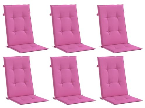 vidaXL Hochlehner-Auflagen 6 STK. Rosa Stoff