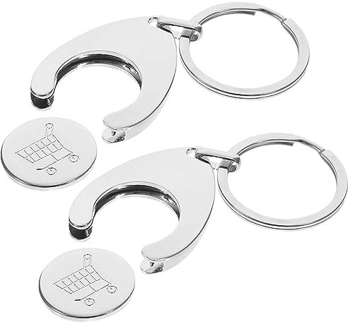 BESPORTBLE Shopping Trolley Token Pendant Metal Keyring Chain for Car Accessories