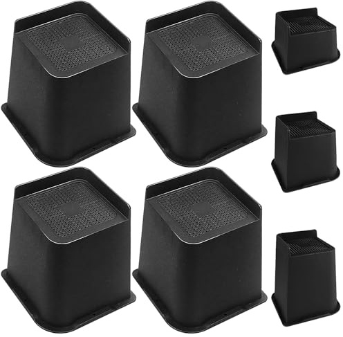 Duscdesp 4 Stück 15.2cm Möbelerhöhung, L-Form Betterhöhung Tischerhöhung Robuste Schwerlast Tischbein Verlängerung Möbel Erhöhung Möbelfüße für Schreibtisch Sofa Tisch Couch Stuhlbein Bett Füße