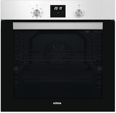 Edesa Horno Multifunción EOE-6040 X/A 80L 7 Programas Cocinado Display LED Esmalte ETC Fácil Limpieza Puerta de Cristal Negro Panel Control Inoxidable Color Inox Negro