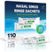 110 sachets de rinçage des sinus, pot Neti, sachets de rinçage nasal, sel de rinçage nasal, sachet compressible, sel de rinçage nasal, compatible avec un sachet de 240 ml ou 300 ml, 100% naturel