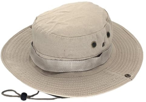 QOHNK Fischerhut für Herren, Camouflage, lässig, Dschungel, breite Krempe, Sonnenschutz, Safari-Hut, Wandern, Boonie-Hut, Männer und Frauen, 07, M/L
