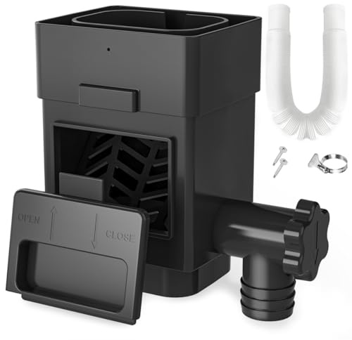 Anivia Rainwater Collection System, Downspout Diverter Fits for 2x3 or 3x4 Inch Standard Downspouts, Rain Barrel Diverter Kit with Adjustable Valve and Filter. 5ft Hose - Black