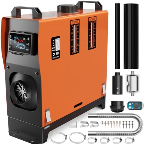 Diesel Heater, 5KW 12V Diesel Air Heater with Remote Control & LCD Display, All in One Portable Diesel Heater with 5L/1.3Gal Fuel Tank, Low Noise Parking Heater for Truck RV Camper Boat Tent Garage