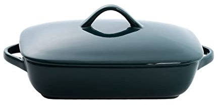 Pirofile da Forno Piatto da forno in ceramica con coperchio Porcellana Cassetto for la teglia for la famiglia Casseruola Casseruola Ciotola con coperchio Forno a microonde Cassaforte Teglie da Forno(G
