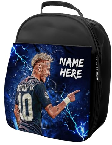 KRAFTYGIFTS Personalised Neymar Lunch Bag Football Legend Boys School Nursery Insulated Lunchie Box Lunchbox Snackbox NL30