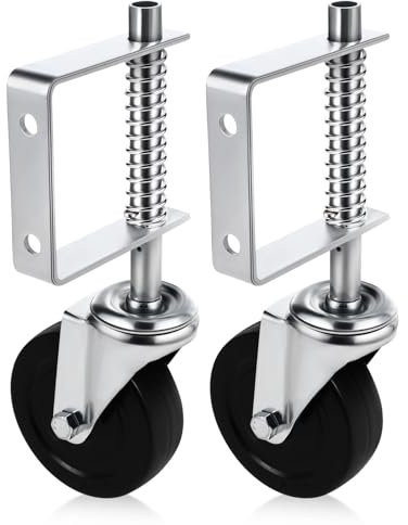 iplusmile 2stücke Schwerlast-gartentor-räder Mit Federmechanismus Drehbare Caster-räder Für Tore Zäune Und Landwirtschaft Geräuschloses Verschleißfestes Design Einsetzbar
