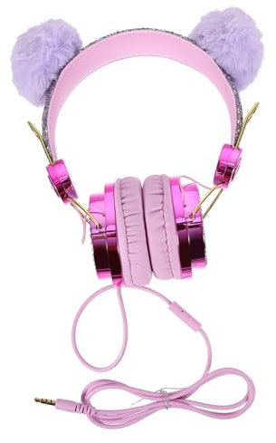 MERRYHAPY 2 Stück Headset Für Mädchen Plüsch-ohrhörer Kabelgebundene Kopfhörer Geräuschunterdrückung Kinderkopfhörer Over-Ear-kopfhörer Für Mädchen