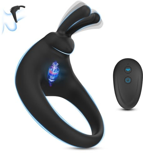 Jinqian Penisring Vibrator Sex Spielzeug für die Paare,Penisringe Vibtator mit Fernbedienung 10 Vibrationsmodi Penis Massage Klitoris Stimulation Erotisches Sexspielzeug für Paare Extrem Sex