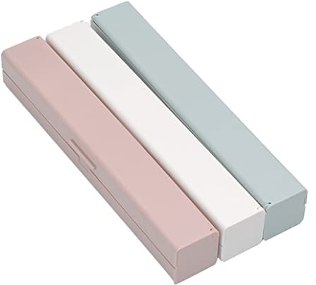 3 Pieces Tin Foil Dispenser,Cling Film Dispenser Plastic Wrap Dispenser Food Wrap Cling Film Storage Organizer for Kitchen Aluminum Foil Wax Paper (Color: Light Red Blue White)