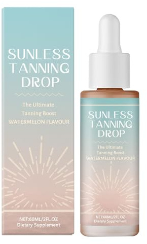 Sunless Tanning Drops, 60ml Gotas Bronceadoras Bebibles, Loción Autobronceadora Nutritiva De Larga Duración, Suplemento Oral Para Un Brillo Sin UV, Bronceador Natural Para Cuerpo Facial