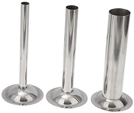 ULTECHNOVO 8# Stainless Steel Sausage Stuffer Tube Kit 3-Piece Set for Meat Filling for Home Sausage Making Compatible Electric Meat Grinders
