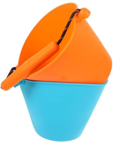 HONITANO Tragbarer Faltbarer Silikon Sandeimer Für Kleinkinder Kleiner Strapazierfähiger Wassereimer Mit Griff Farbenfrohes Strandspielzeug Für Kinder