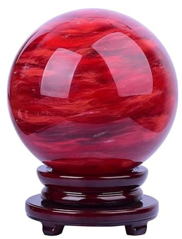 NIBHZ Adornos de Bola de Cristal Rojo derretido Piedra cruda Pulida de la Bola de Cristal Rojo Oficina en casa,Rojo,120mm