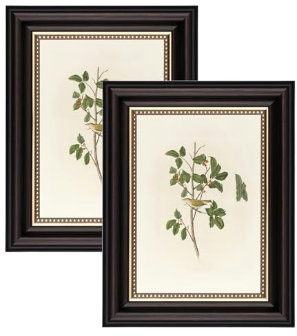 YoHyien Bilderrahmen Vintage 13x18 2er Set, Retro Fotorahmen zum Aufhängen und Aufstellen, Shabby Chic Postkarten Rahmen für Den Schreibtisch, Picture Photo Frame for Wall (Schwarz, 13 x 18 cm)