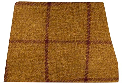 King & Priory Einstecktuch, Taschentuch, Tweed, dunkles Senfmuster