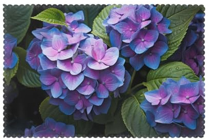 Set di 6 tovagliette isolate con ortensia viola, tovagliette resistenti da 30,5 x 45,7 cm, adatte per uso quotidiano, casa, ristorante e picnic