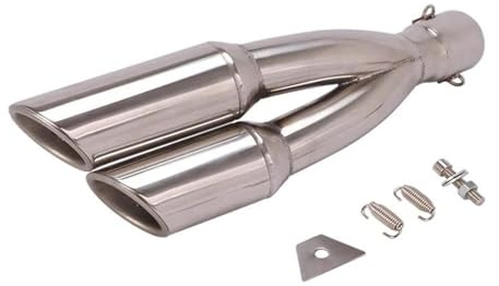 Motorrad Auspuff Schalldämpfer Für Piaggio Für Vespa 51mm Slip-On Motorradauspuff Schalldämpferrohr Auslass Schrägverbinder Hinterer Kurzadapter Megaphon(B left)