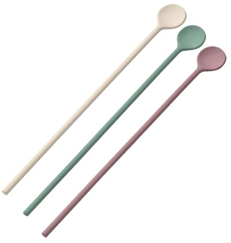 MUELODSIC 3pcs Cocktail Stick Stir Spoons for Cocktails Coffee Stir Sticks Chopstick Spoon Espresso Coffee Stirrers Mixing Silicone Stirring