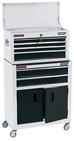 Draper 19576 24 Combined Roller Cabinet and Tool Chest (6 Drawer), White