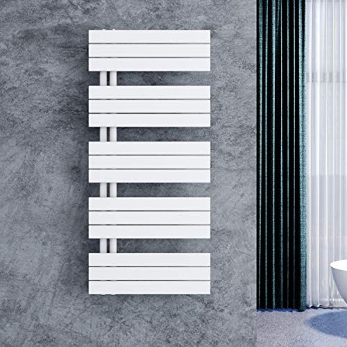 ELEGANT Design Badheizkörper Mittelanschluss Handtuchtrockner mit Anschluss links oder rechts Heizung weiß Hantuchwärmer 1314x600mm