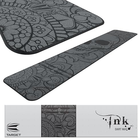 Target Darts World Champion Dart-Matte Ink | Dart Oche Matte mit Softdart und Steeldart Wurfabständen | rutschfeste Teppichmatte für Boden und Dartspitzen Schutz | Dart Zubehör